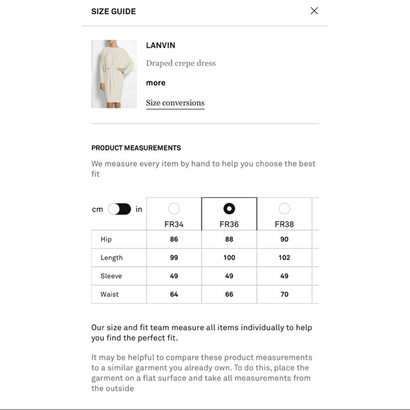 LANVIN Cream Drape Crepe Dress - Picture 8 of 9